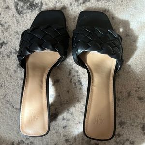 H&M black slip on heels worn once